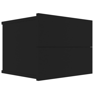 vidaXL Κομοδίνα 2 τεμ. Μαύρα 40x30x30cm από Επεξ. Ξύλο