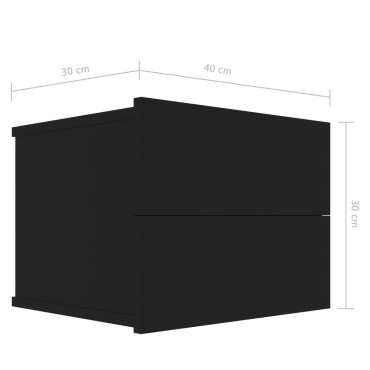 vidaXL Κομοδίνα 2 τεμ. Μαύρα 40x30x30cm από Επεξ. Ξύλο