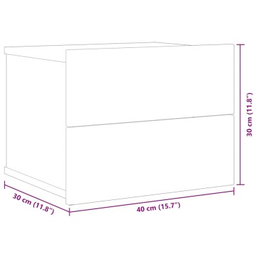 vidaXL Κομοδίνο Χρώμα Sonoma Δρυς 40x30x30cm από Μοριοσανίδα 1 τεμ.
