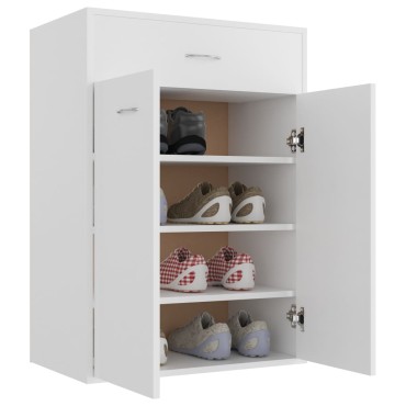 vidaXL Παπουτσοθήκη Λευκή 60x35x84cm από Επεξ. Ξύλο