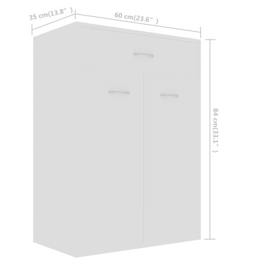 vidaXL Παπουτσοθήκη Λευκή 60x35x84cm από Επεξ. Ξύλο