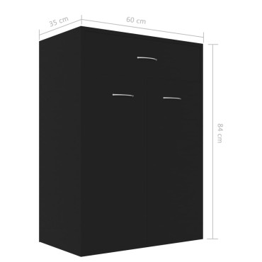 vidaXL Παπουτσοθήκη Μαύρη 60x35x84cm από Επεξ. Ξύλο