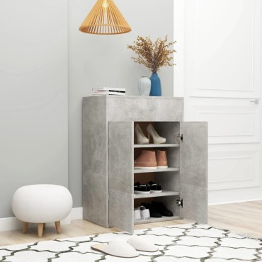 vidaXL Παπουτσοθήκη Γκρι Σκυροδέματος 60x35x84cm από Επεξ. Ξύλο