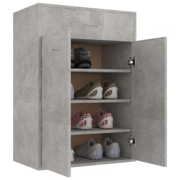 vidaXL Παπουτσοθήκη Γκρι Σκυροδέματος 60x35x84cm από Επεξ. Ξύλο