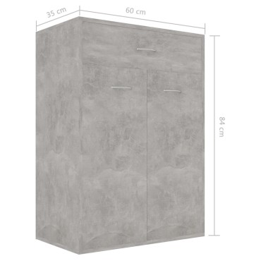 vidaXL Παπουτσοθήκη Γκρι Σκυροδέματος 60x35x84cm από Επεξ. Ξύλο