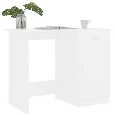 vidaXL Γραφείο Λευκό 100x50x76cm από Επεξ. Ξύλο 1 τεμ.