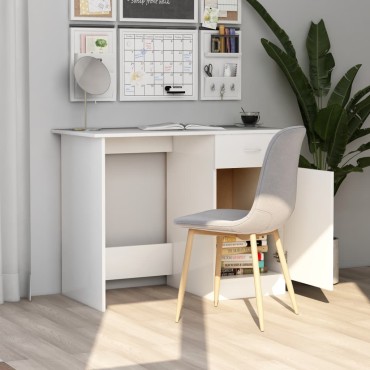 vidaXL Γραφείο Λευκό 100x50x76cm από Επεξ. Ξύλο 1 τεμ.