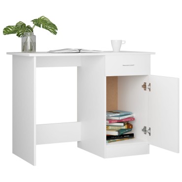 vidaXL Γραφείο Λευκό 100x50x76cm από Επεξ. Ξύλο 1 τεμ.