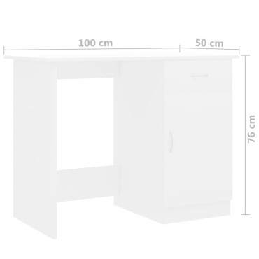 vidaXL Γραφείο Λευκό 100x50x76cm από Επεξ. Ξύλο 1 τεμ.