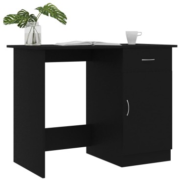 vidaXL Γραφείο Μαύρο 100x50x76cm από Επεξ. Ξύλο 1 τεμ.