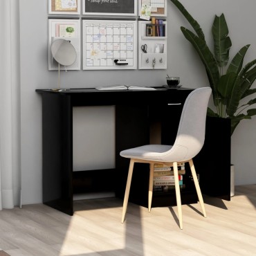 vidaXL Γραφείο Μαύρο 100x50x76cm από Επεξ. Ξύλο 1 τεμ.