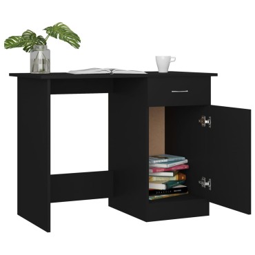 vidaXL Γραφείο Μαύρο 100x50x76cm από Επεξ. Ξύλο 1 τεμ.