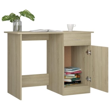 vidaXL Γραφείο Χρώμα Sonoma Δρυς 100x50x76cm από Επεξ. Ξύλο 1 τεμ.