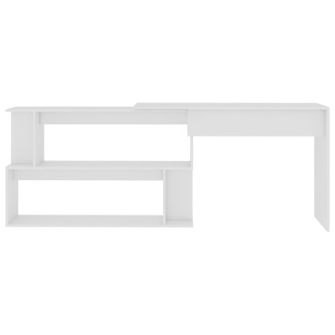 vidaXL Γραφείο Γωνιακό Λευκό 200x50x76cm από Επεξ. Ξύλο 1 τεμ.