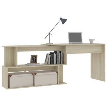 vidaXL Γραφείο Γωνιακό Sonoma Δρυς 200x50x76cm από Επεξ. Ξύλο 1 τεμ.