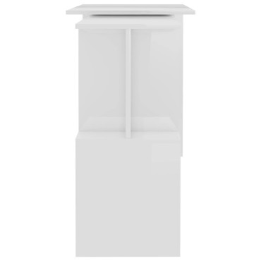 vidaXL Γραφείο Γωνιακό Γυαλιστερό Λευκό 200x50x76cm από Επεξ. Ξύλο 1 τεμ.
