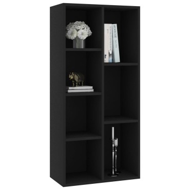 vidaXL Βιβλιοθήκη Μαύρη 50x25x106cm από Επεξ. Ξύλο 1 τεμ.