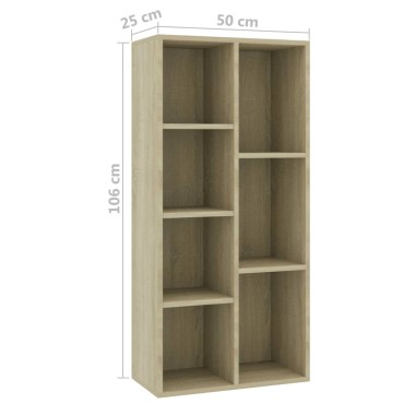 vidaXL Βιβλιοθήκη Χρώμα Sonoma Δρυς 50x25x106cm από Επεξ. Ξύλο 1 τεμ.