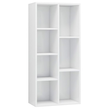 vidaXL Βιβλιοθήκη Γυαλιστερό Λευκό 50x25x106cm από Επεξ. Ξύλο 1 τεμ.