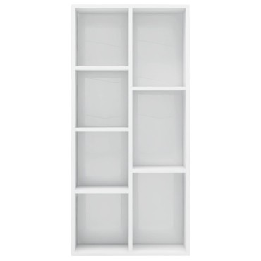 vidaXL Βιβλιοθήκη Γυαλιστερό Λευκό 50x25x106cm από Επεξ. Ξύλο 1 τεμ.