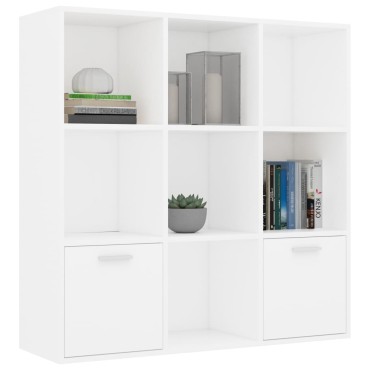 vidaXL Βιβλιοθήκη Λευκή 98x30x98cm από Επεξ. Ξύλο 1 τεμ.