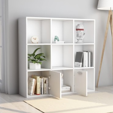 vidaXL Βιβλιοθήκη Λευκή 98x30x98cm από Επεξ. Ξύλο 1 τεμ.