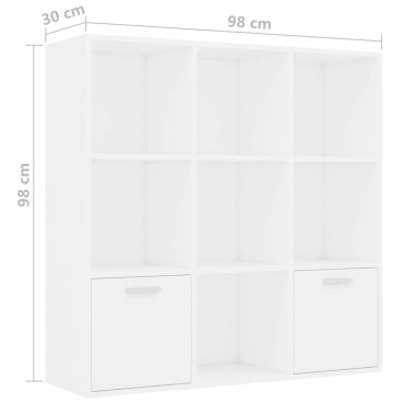 vidaXL Βιβλιοθήκη Λευκή 98x30x98cm από Επεξ. Ξύλο 1 τεμ.