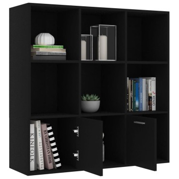 vidaXL Βιβλιοθήκη Μαύρη 98x30x98cm από Επεξ. Ξύλο 1 τεμ.