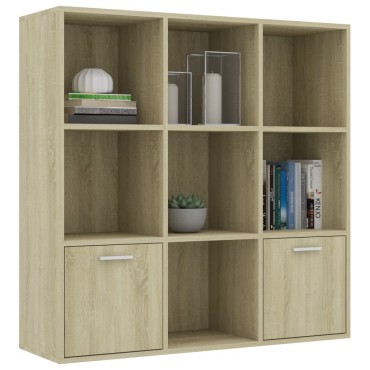 vidaXL Βιβλιοθήκη Χρώμα Sonoma Δρυς 98x30x98cm από Επεξ. Ξύλο 1 τεμ.