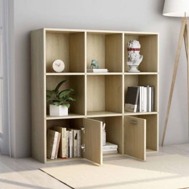 vidaXL Βιβλιοθήκη Χρώμα Sonoma Δρυς 98x30x98cm από Επεξ. Ξύλο 1 τεμ.