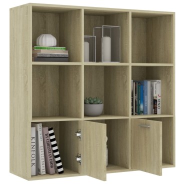 vidaXL Βιβλιοθήκη Χρώμα Sonoma Δρυς 98x30x98cm από Επεξ. Ξύλο 1 τεμ.