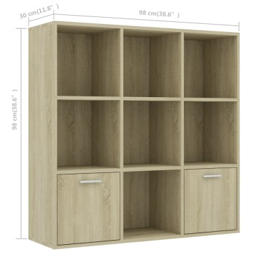 vidaXL Βιβλιοθήκη Χρώμα Sonoma Δρυς 98x30x98cm από Επεξ. Ξύλο 1 τεμ.