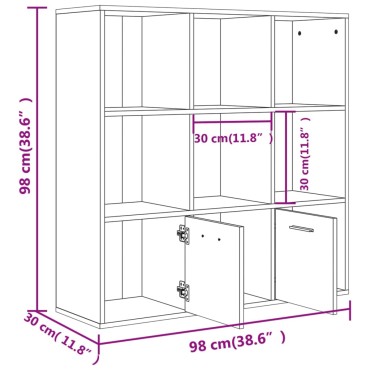 vidaXL Βιβλιοθήκη Χρώμα Sonoma Δρυς 98x30x98cm από Επεξ. Ξύλο 1 τεμ.