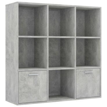 vidaXL Βιβλιοθήκη Γκρι Σκυροδέματος 98x30x98cm από Επεξ. Ξύλο 1 τεμ.