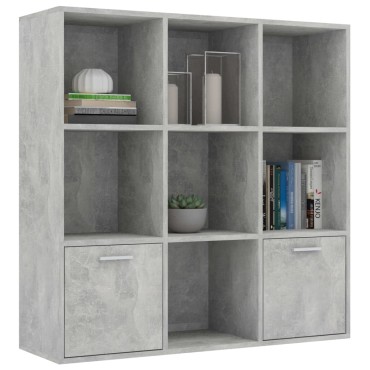 vidaXL Βιβλιοθήκη Γκρι Σκυροδέματος 98x30x98cm από Επεξ. Ξύλο 1 τεμ.