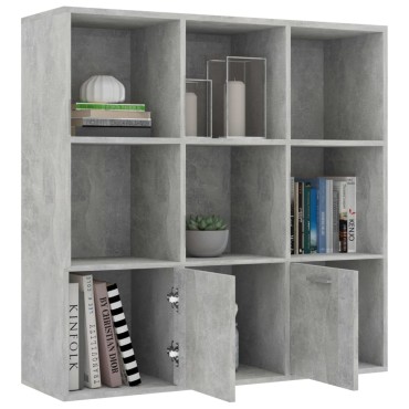 vidaXL Βιβλιοθήκη Γκρι Σκυροδέματος 98x30x98cm από Επεξ. Ξύλο 1 τεμ.
