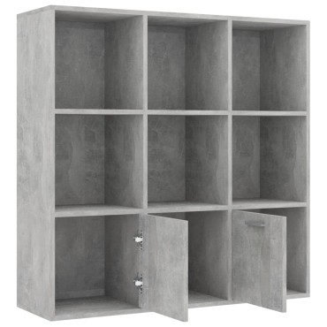 vidaXL Βιβλιοθήκη Γκρι Σκυροδέματος 98x30x98cm από Επεξ. Ξύλο 1 τεμ.