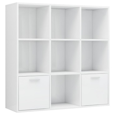 vidaXL Βιβλιοθήκη Γυαλιστερό Λευκό 98x30x98cm από Επεξ. Ξύλο 1 τεμ.