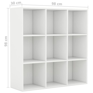 vidaXL Βιβλιοθήκη Λευκή 98x29x97,5cm Επεξεργασμένο Ξύλο 1 τεμ.