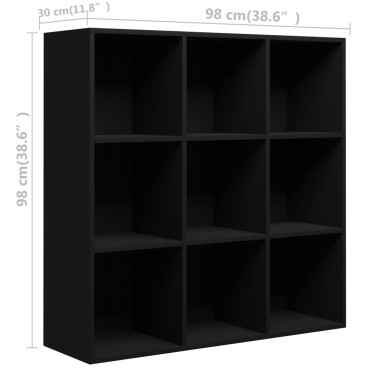 vidaXL Βιβλιοθήκη Μαύρη 98x29x97,5cm Επεξεργασμένο Ξύλο 1 τεμ.