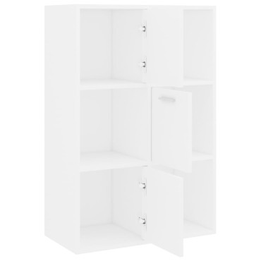 vidaXL Ραφιέρα με Ντουλάπια Λευκή 60x29,5x90cm από Επεξ. Ξύλο 1 τεμ.