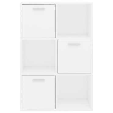 vidaXL Ραφιέρα με Ντουλάπια Λευκή 60x29,5x90cm από Επεξ. Ξύλο 1 τεμ.