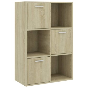 vidaXL Ραφιέρα με Ντουλάπια Sonoma Δρυς 60x29,5x90cm Επεξ. Ξύλο 1 τεμ.