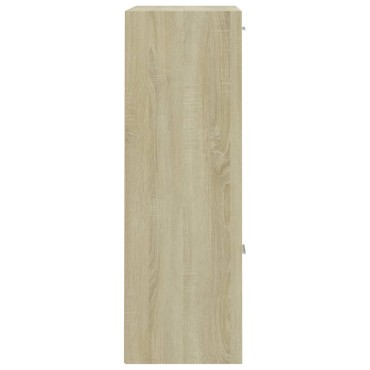 vidaXL Ραφιέρα με Ντουλάπια Sonoma Δρυς 60x29,5x90cm Επεξ. Ξύλο 1 τεμ.