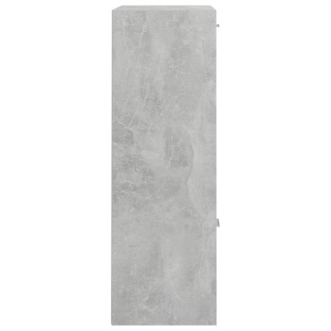 vidaXL Ραφιέρα με Ντουλάπια Γκρι Σκυροδέμ. 60x29,5x90cm Επεξ. Ξύλο 1 τεμ.