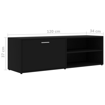 vidaXL Έπιπλο Τηλεόρασης Μαύρο 120x34x37cm από Επεξ. Ξύλο