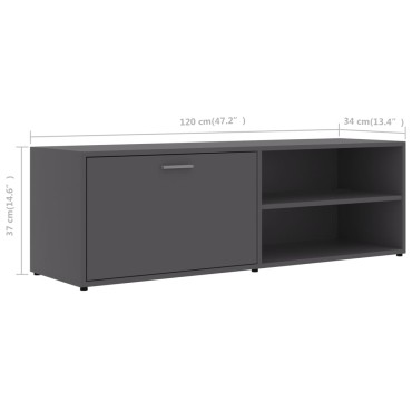 vidaXL Έπιπλο Τηλεόρασης Γκρι 120x34x37cm από Επεξ. Ξύλο