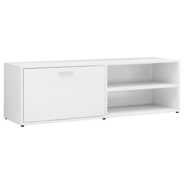 vidaXL Έπιπλο Τηλεόρασης Γυαλιστερό Λευκό 120x34x37cm Επεξ. Ξύλο