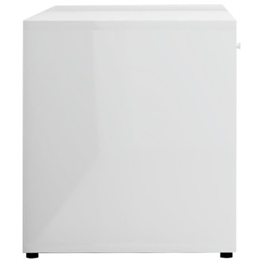 vidaXL Έπιπλο Τηλεόρασης Γυαλιστερό Λευκό 120x34x37cm Επεξ. Ξύλο