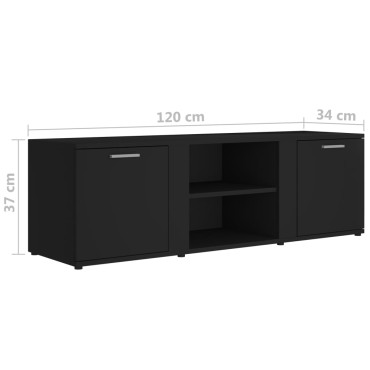 vidaXL Έπιπλο Τηλεόρασης Μαύρο 120x34x37cm από Επεξ. Ξύλο
